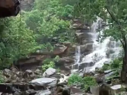 flood of mountain river in Rewa