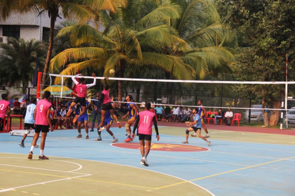 Students participating in sports competitions