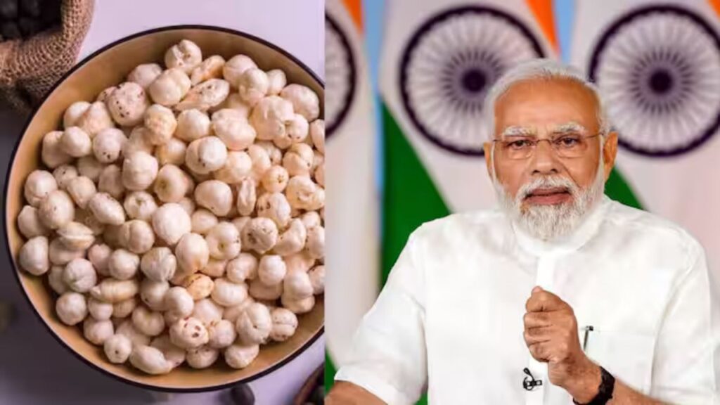 PM Narendra Modi Eats Makhana