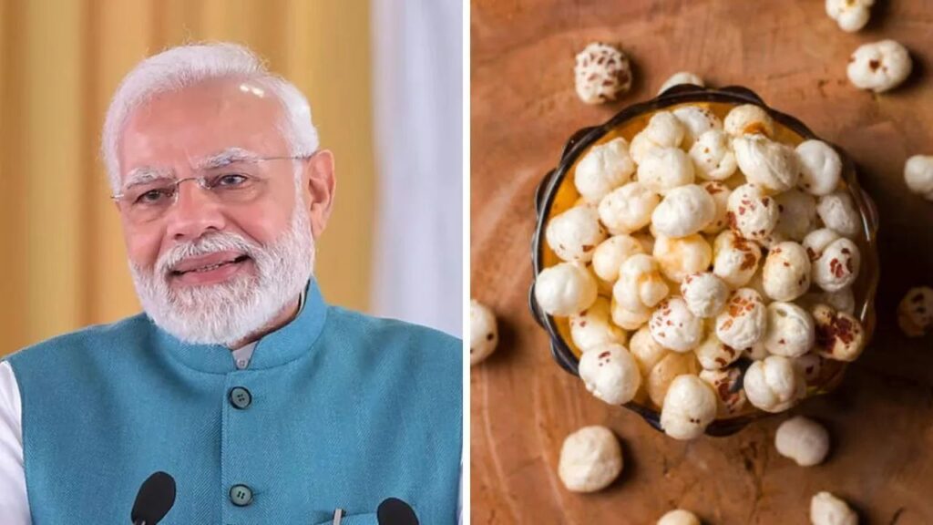 PM Narendra Modi Eats Makhana