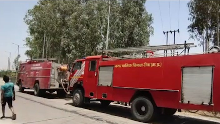 Fire broke out in Sainik School premises of Rewa