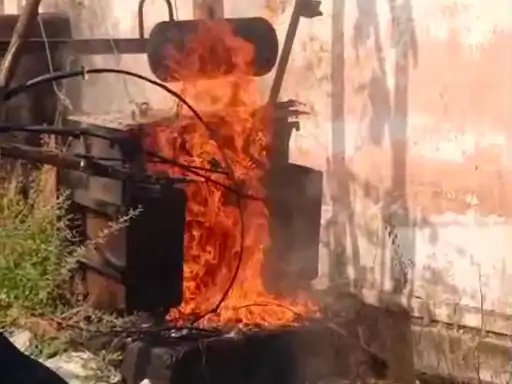 Explosion in transformer in Semriya market of Sidhi