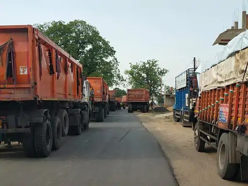 Collision between trucks in Singrauli