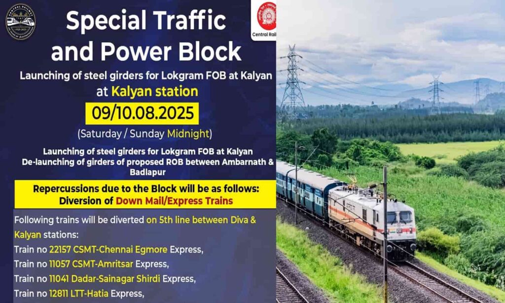 Central Railway Mega Block News In Hindi, Mumbai Mega Block