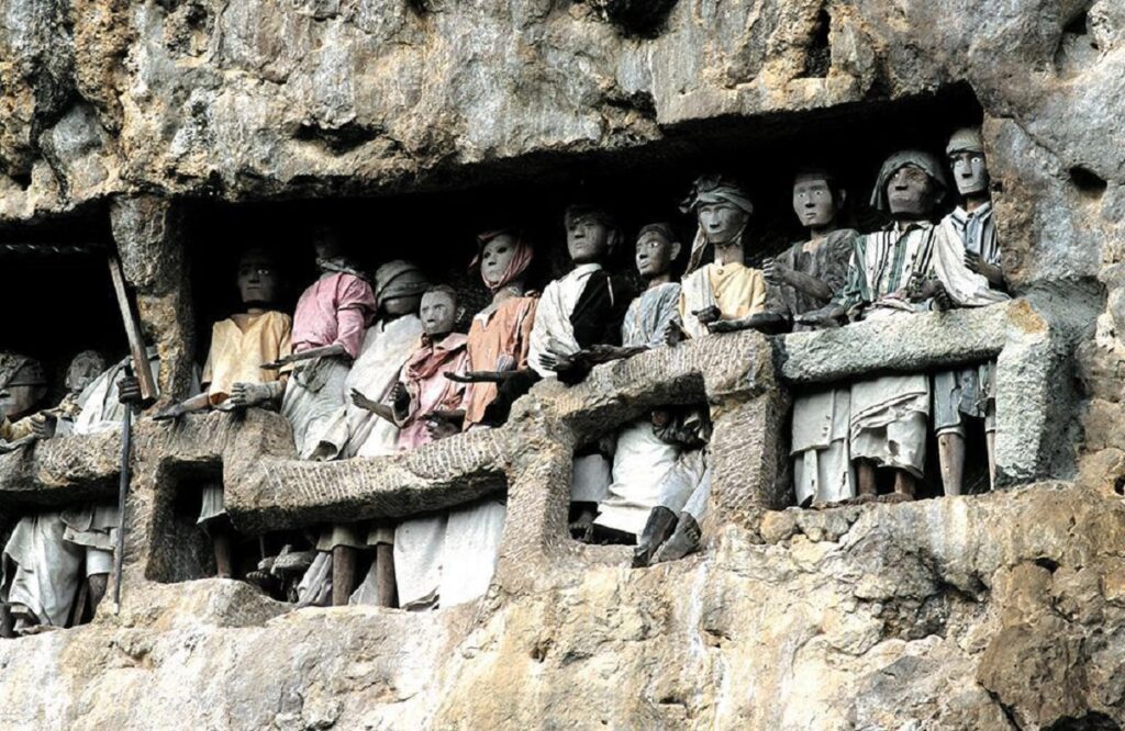 Toraja Tau-Tau Effigies of Dead People in Londa Cave Burial Site