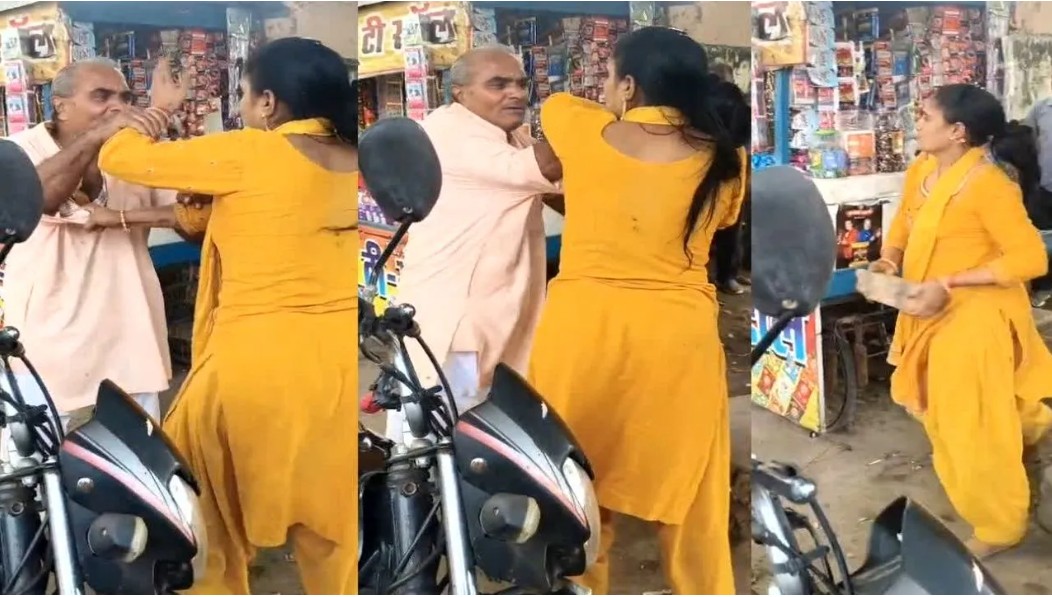 A temple priest beat up a young woman