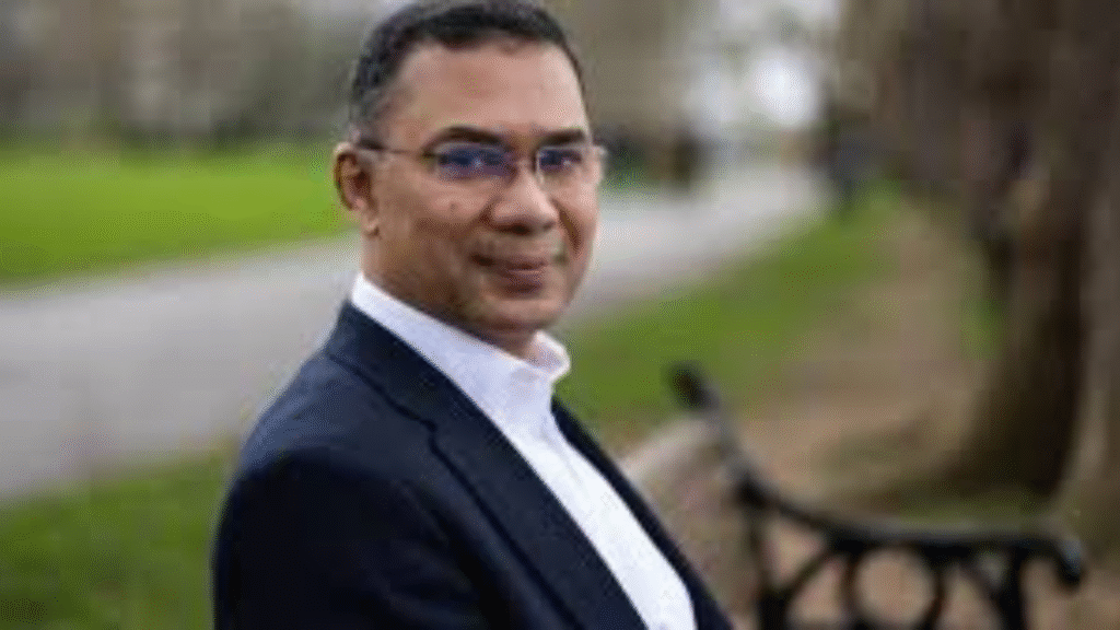 Tarique Rahman during a public appearance after returning to Bangladesh