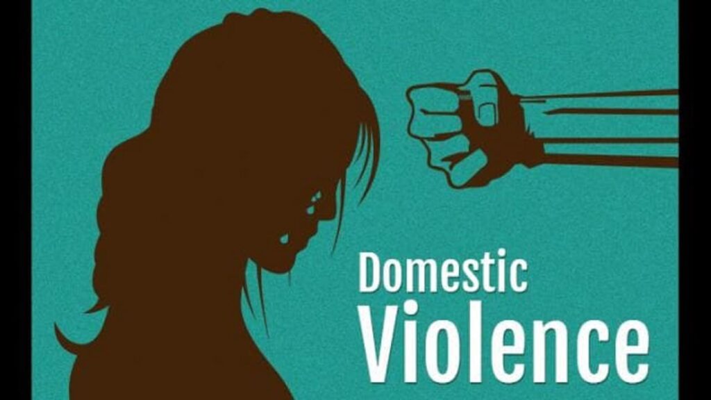 महिला सहायता केंद्र में घरेलू हिंसा से पीड़ित महिला से बातचीत करता संरक्षण अधिकारी, जो कानूनी प्रक्रिया समझा रहा है।