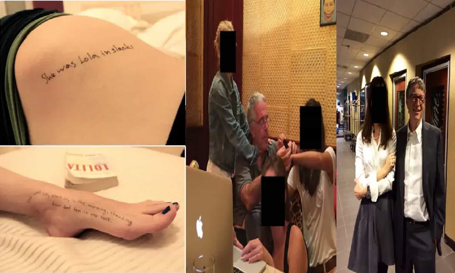 Archived court documents related to Jeffrey Epstein’s sex scandal displayed alongside a photograph of Epstein.