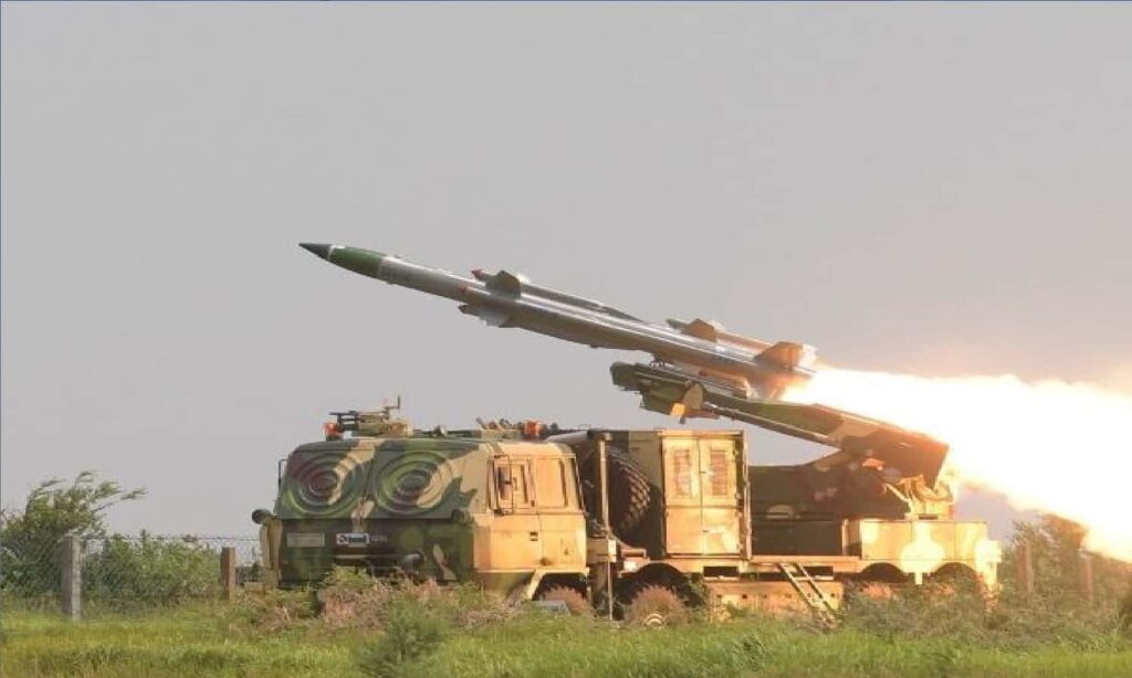 Illustrative image of India’s Akash NG air defence missile system during a public display