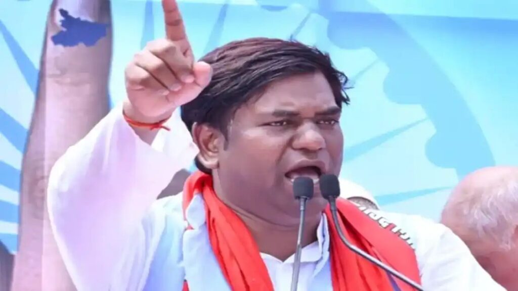 Vikassheel Insaan Party leader Mukesh Sahani addressing the media on Bihar politics