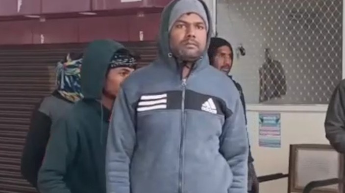 Police custody scene after a dumper accident involving a motorcycle in Rewa district