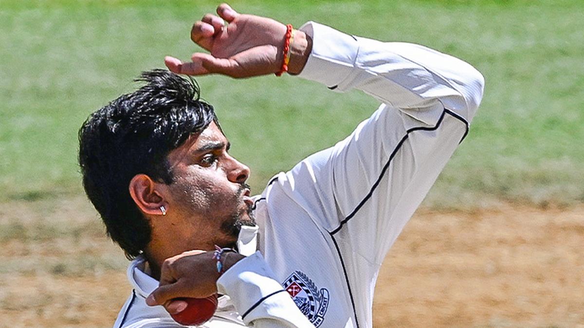 Adithya Ashok during practice session ahead of India ODI series