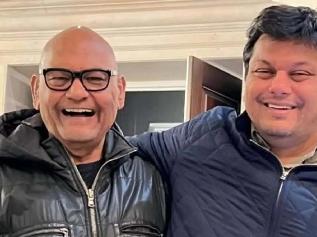 Vedanta chairman Anil Agarwal with his son in a previously shared family photograph