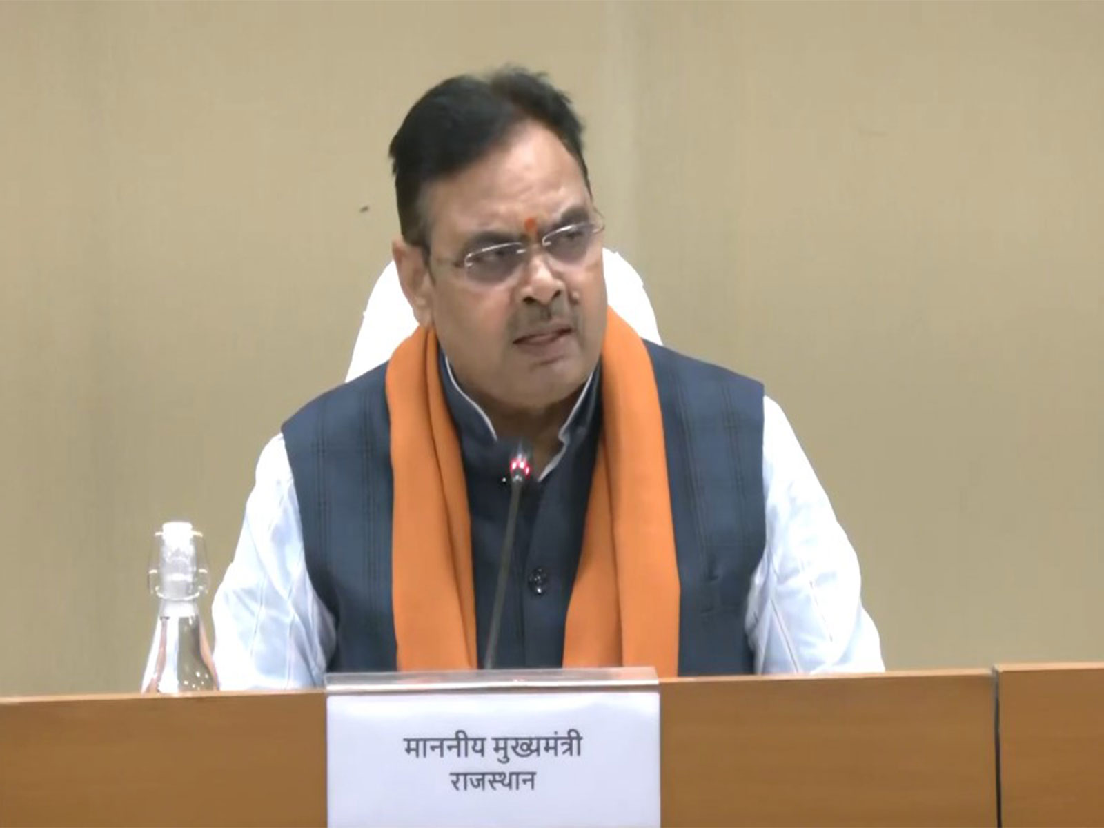 Rajasthan Chief Minister Bhajan Lal Sharma during an official address on Lohri and Makar Sankranti