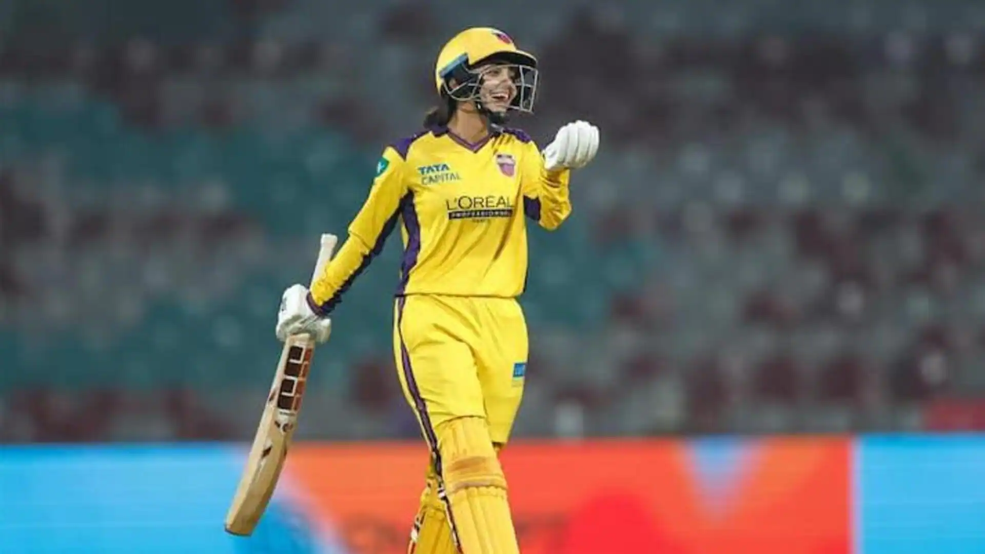 Harleen Deol celebrating her half-century against Mumbai Indians in WPL 2026.