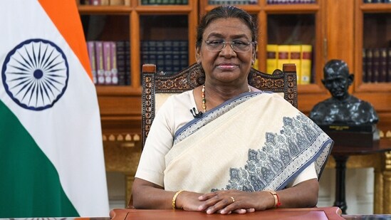 President Droupadi Murmu seated during an official interaction while issuing festival greetings