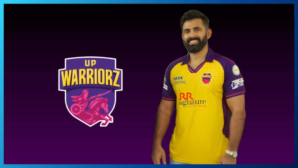 Meg Lanning wearing UP Warriorz jersey during official team announcement