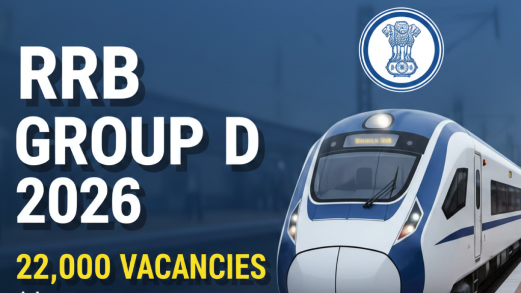 Indian Railways RRB Group D Recruitment 2026 official notification banner and candidates applying.