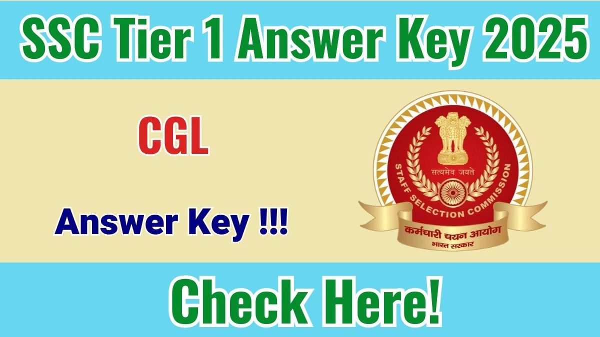 SSC CGL 2025 Tier 1 final answer key announcement graphic with Staff Selection Commission emblem