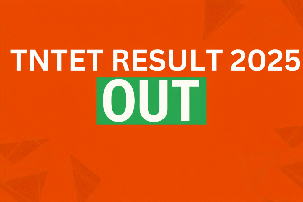 Banner showing TNTET 2025 result declaration with the official logo of Tamil Nadu Teachers Recruitment Board.