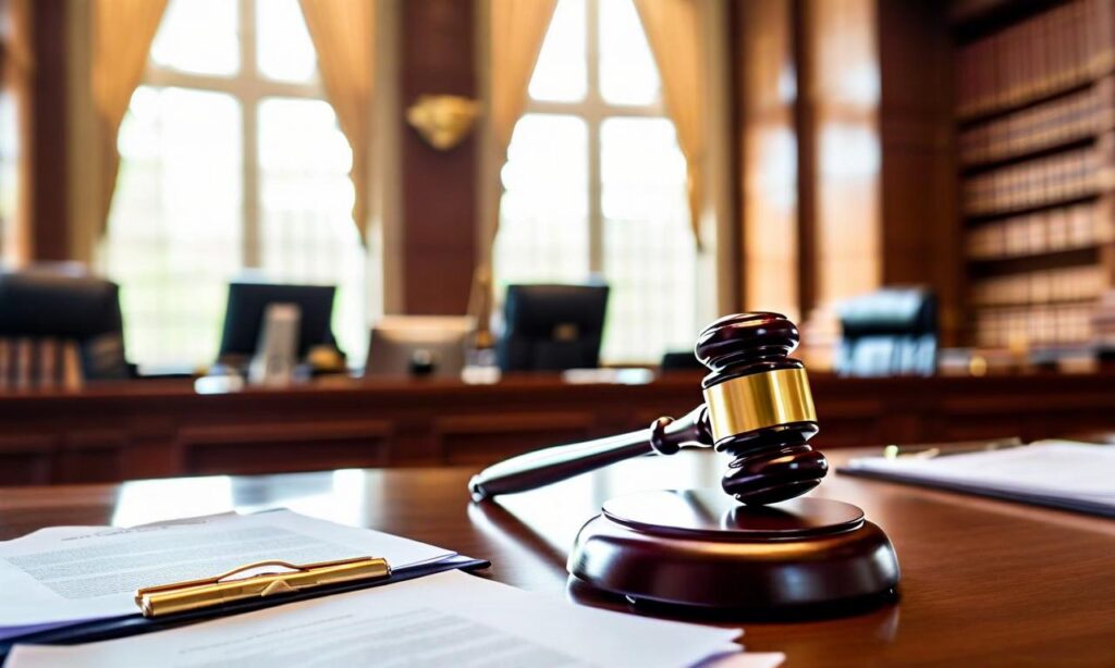 A judicial gavel and scales of justice representing the Karnataka High Court ruling on adoption.