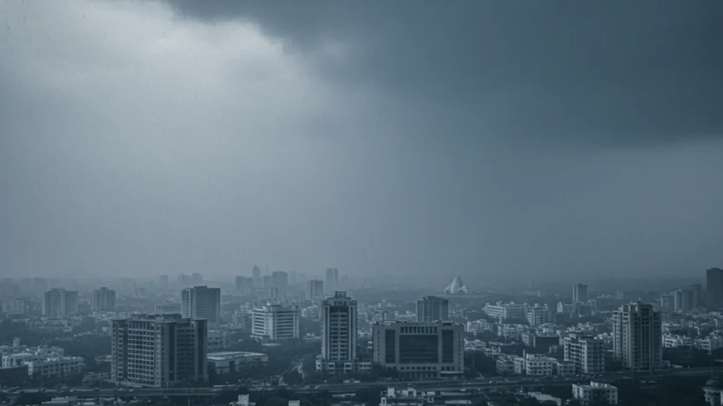 Dark rain clouds over Delhi as Western disturbance approaches North India