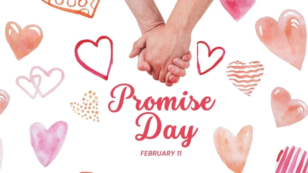 Close-up of a couple performing a pinky promise against a blurred natural background for Promise Day 2026