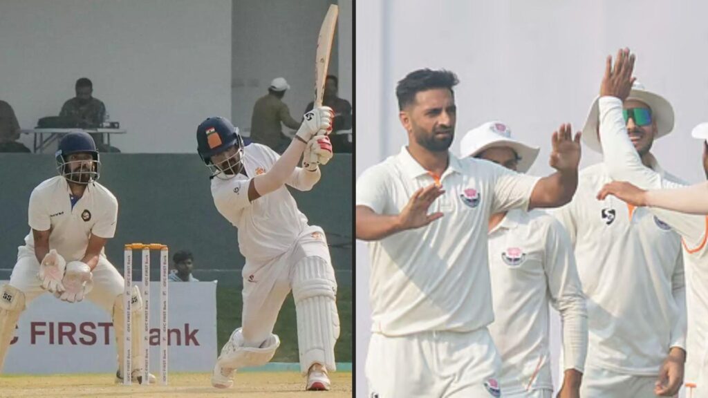 Jammu and Kashmir captain Paras Dogra and Karnataka captain Devdutt Padikkal at the toss for Ranji Trophy 2026 Final.