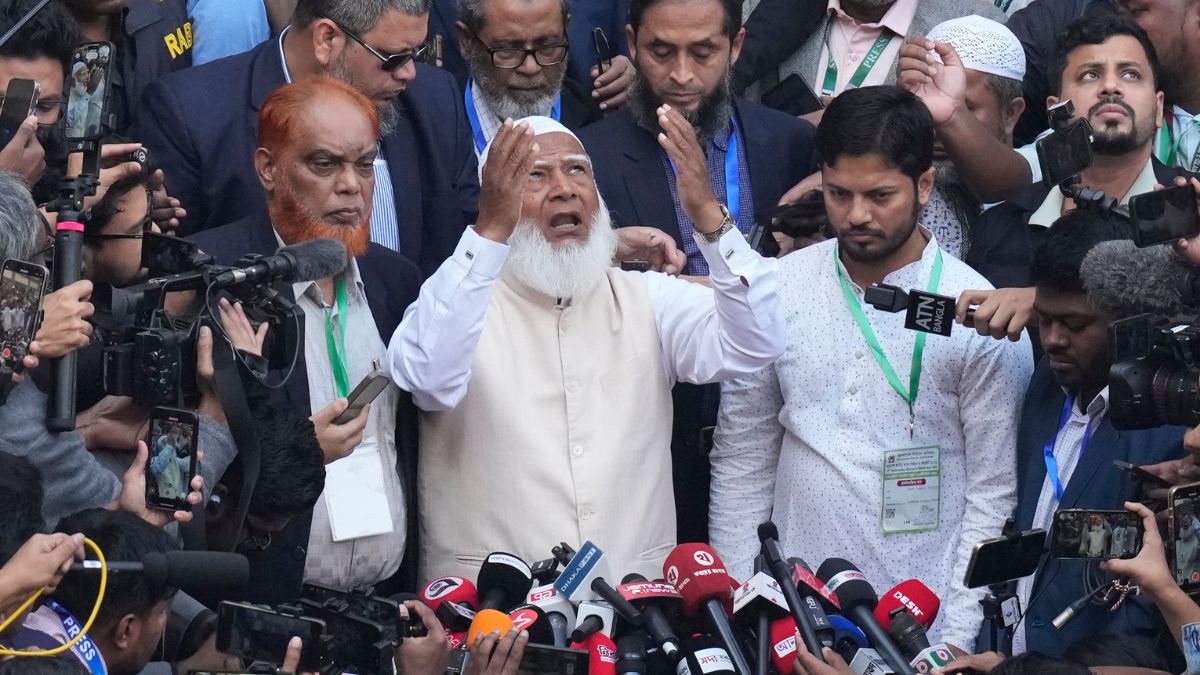 Election workers counting paper ballots in Dhaka during the 2026 Bangladesh general elections.
