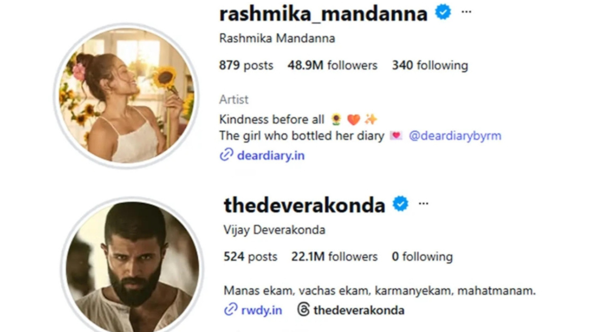 Why is Vijay not following Rashmika Mandanna on Instagram even after marriage?