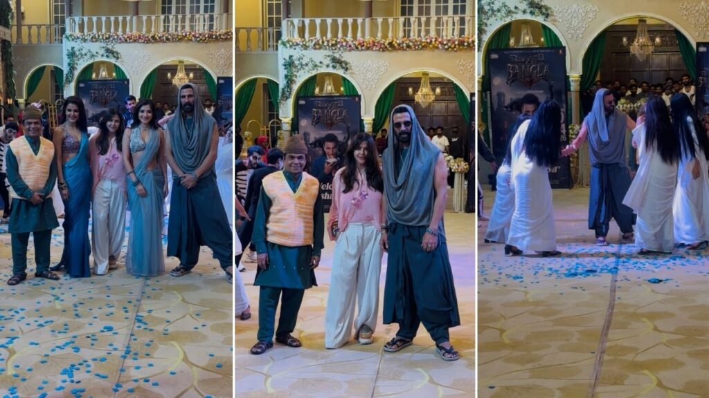 Akshay Kumar and Rajpal Yadav at the Bhooth Bangla movie promotional event in India