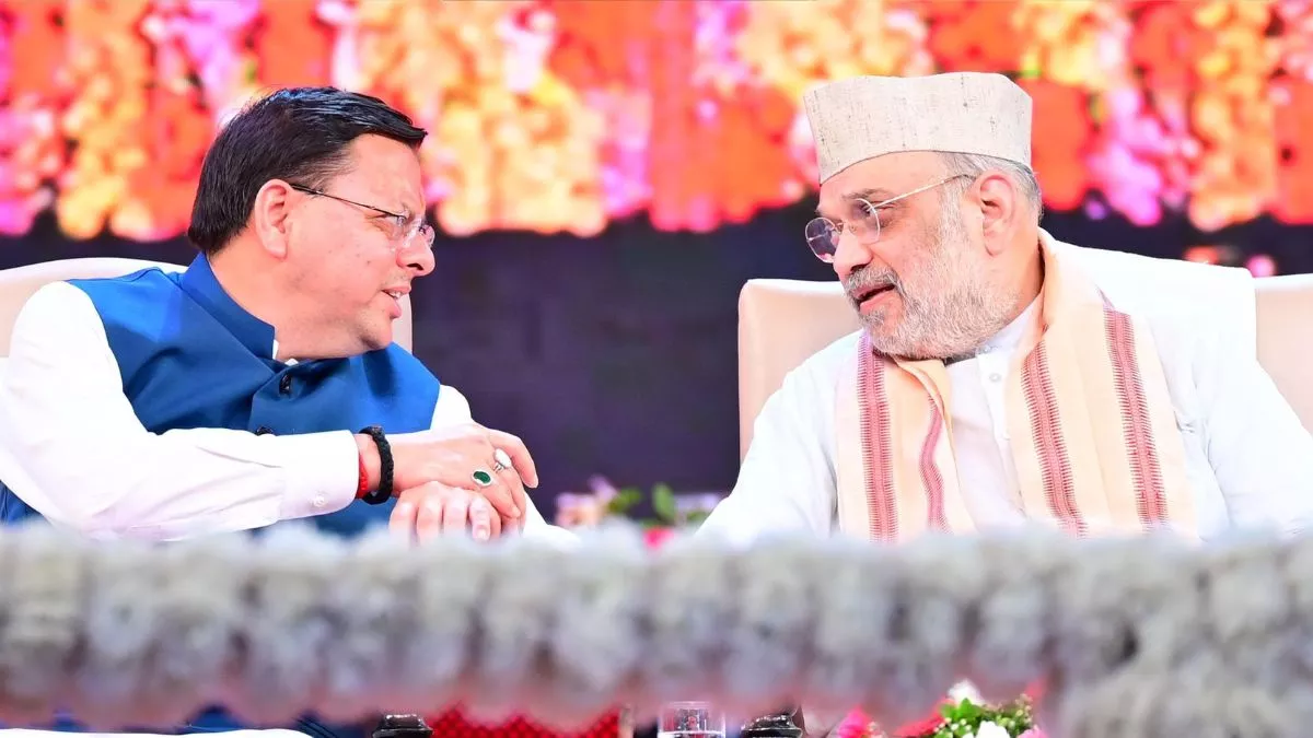 Union Home Minister Amit Shah praises CM Dhami at Haridwar rally.