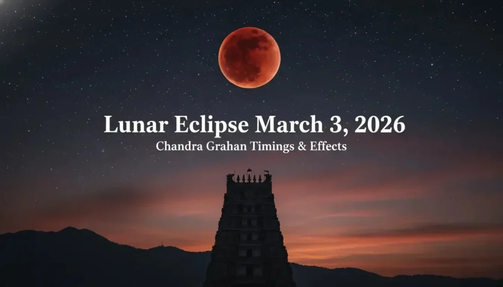 Blood moon visible during Chandra Grahan 2026 timing in India.
