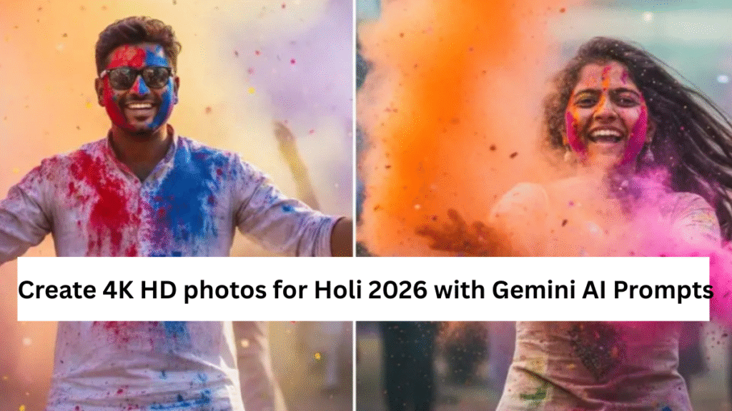 Create 4K HD photos on Holi with Gemini AI Prompts
