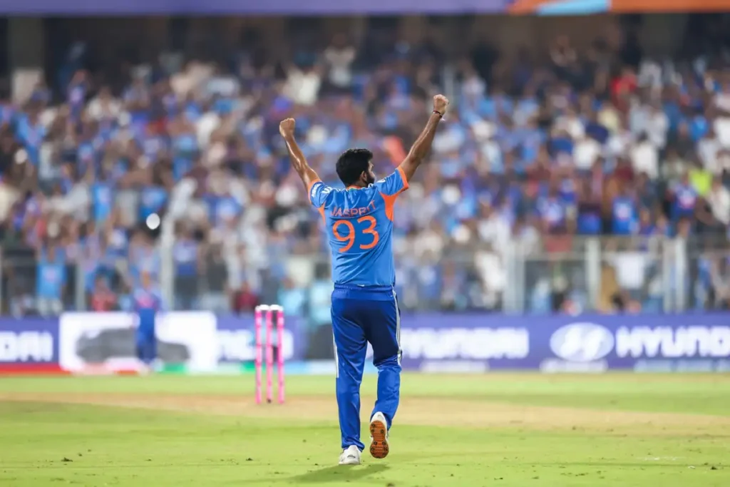 Jasprit Bumrah celebrates a wicket during his match-winning T20 World Cup final spell in Ahmedabad.