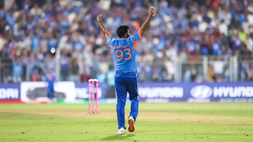 Jasprit Bumrah bowling a lethal yorker against England in T20 World Cup semi-final.