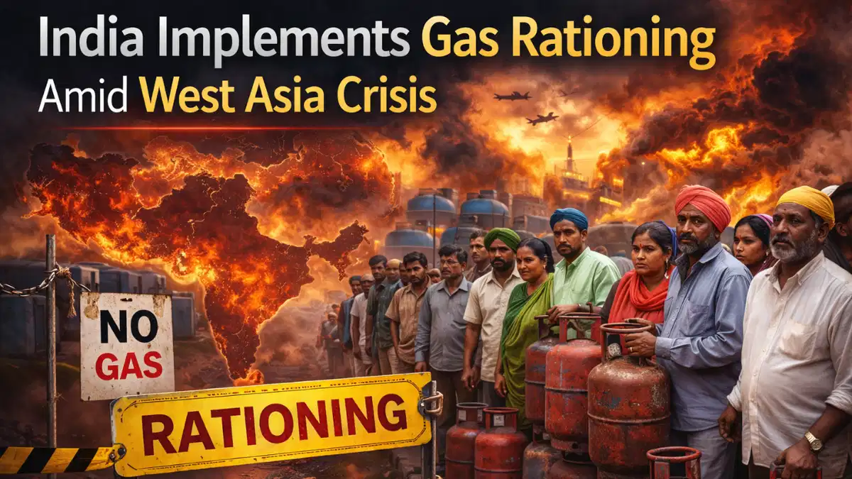 Stack of domestic LPG cylinders secured under new Essential Commodities Act rules in India.