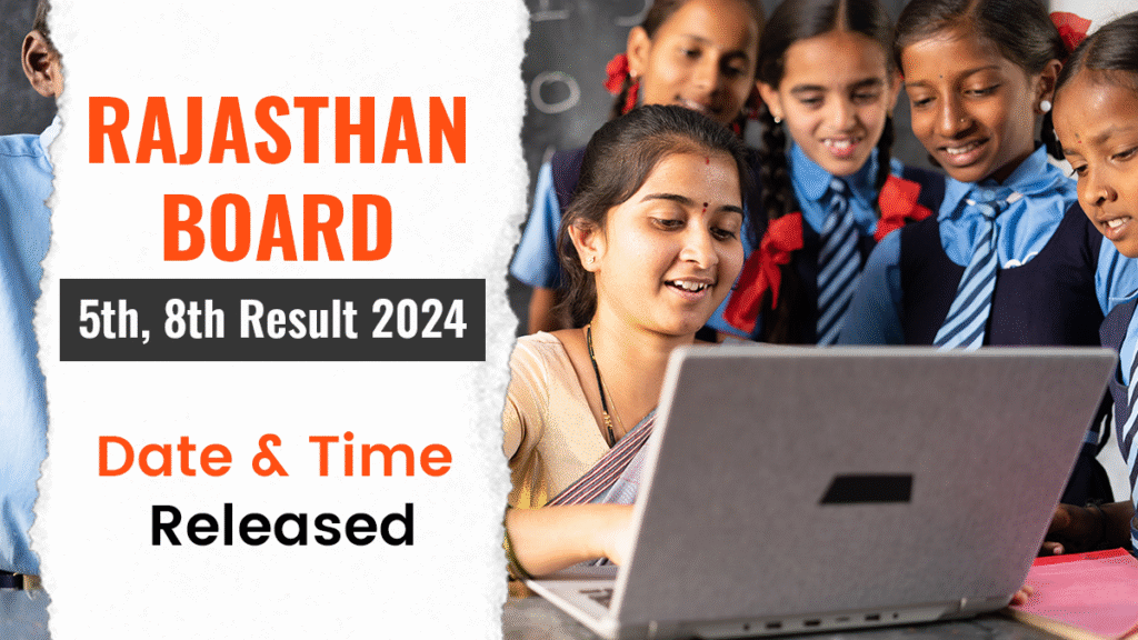 Students checking Rajasthan Board Class 5th and 8th result online on official portal