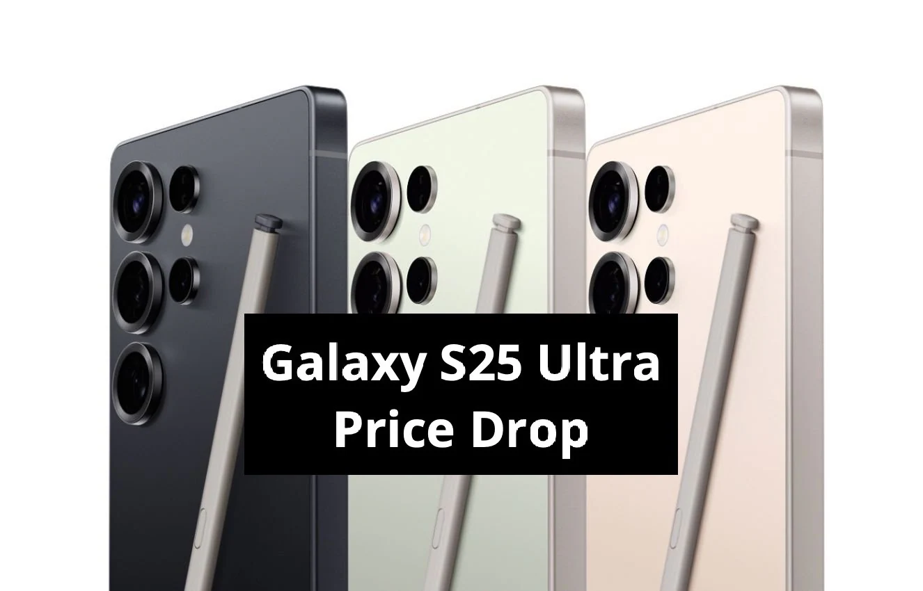 Samsung Galaxy S25 Ultra Titanium Gray model showing the S Pen and quad-camera setup.