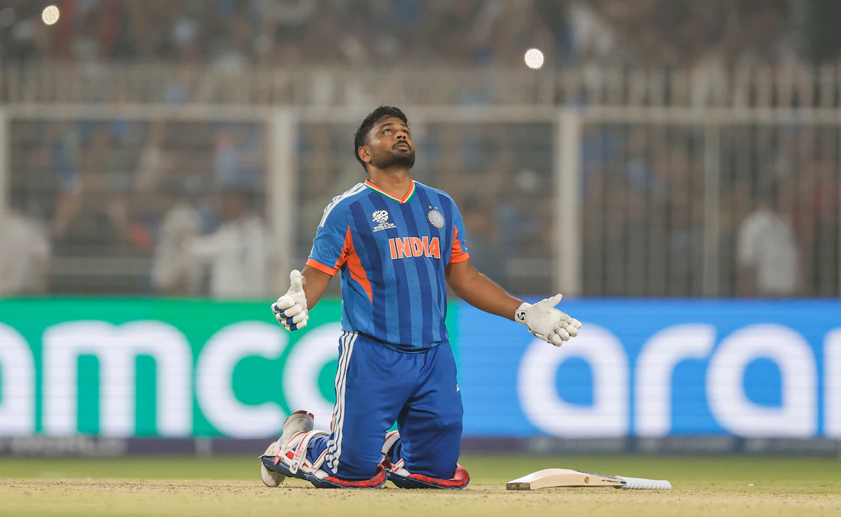Sanju Samson batting during India highest T20 World Cup chase against West Indies in Kolkata.