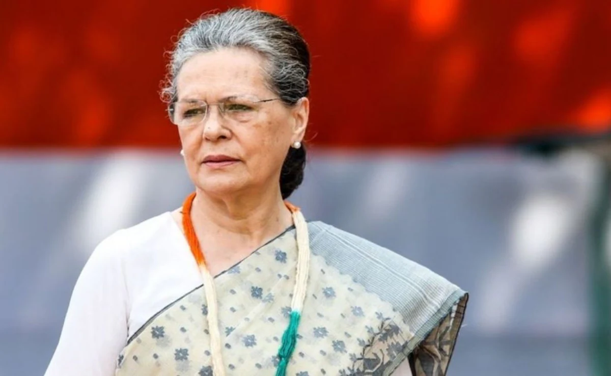 Congress leader Sonia Gandhi at a public event in New Delhi.