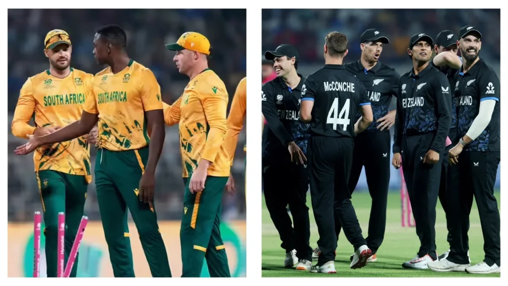 New Zealand and South Africa cricket players practice ahead of the 2nd T20I in Hamilton
