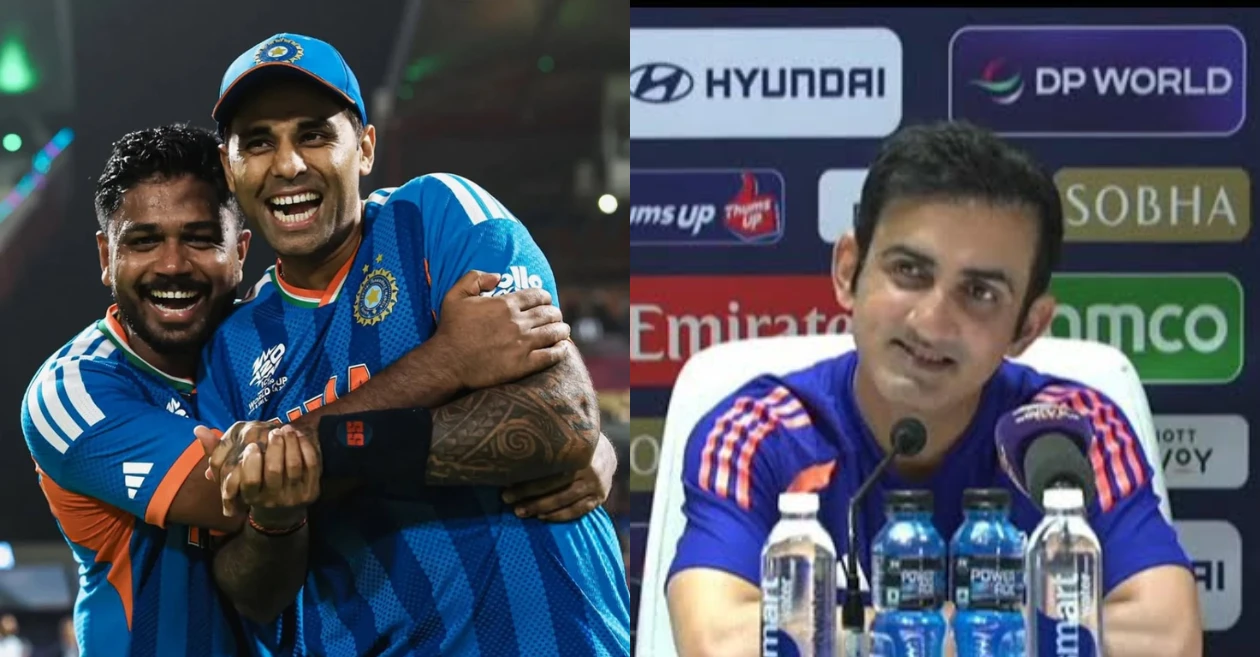 Suryakumar Yadav and Gautam Gambhir discussing tactics during IND vs ENG T20 World Cup 2026 Semifinal.