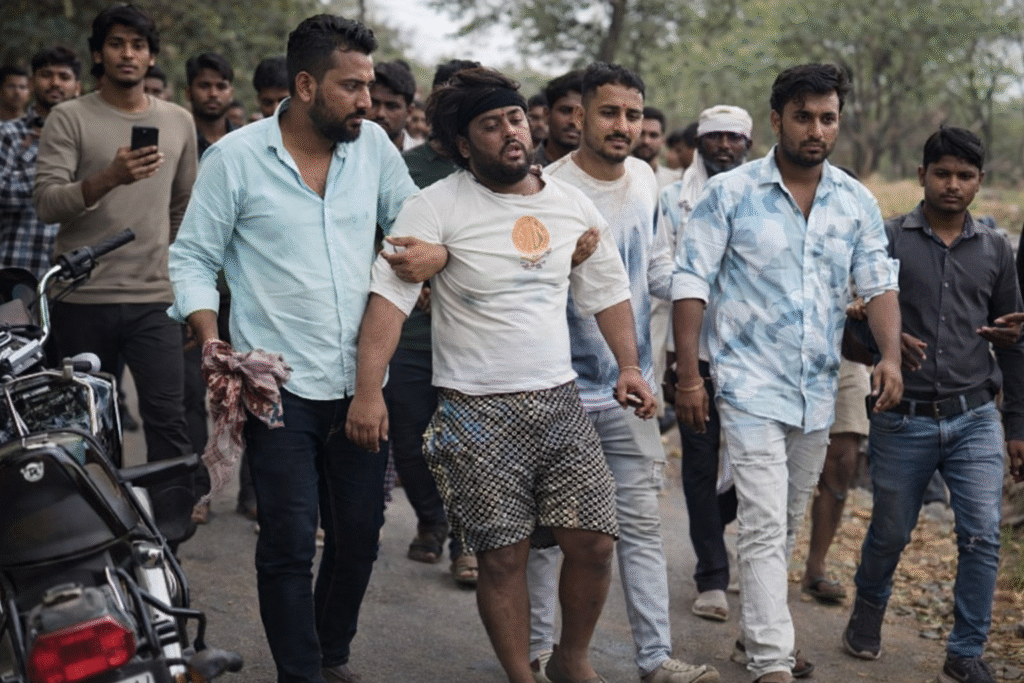 The accused released from jail on bail opened fire in broad daylight