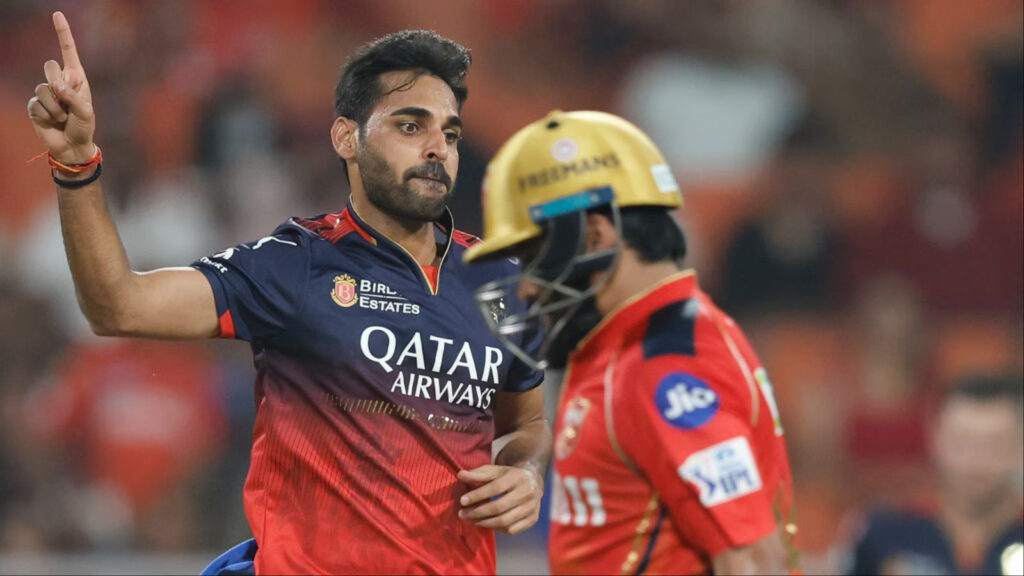 Bhuvneshwar Kumar and Virat Kohli during IPL 2026 match action