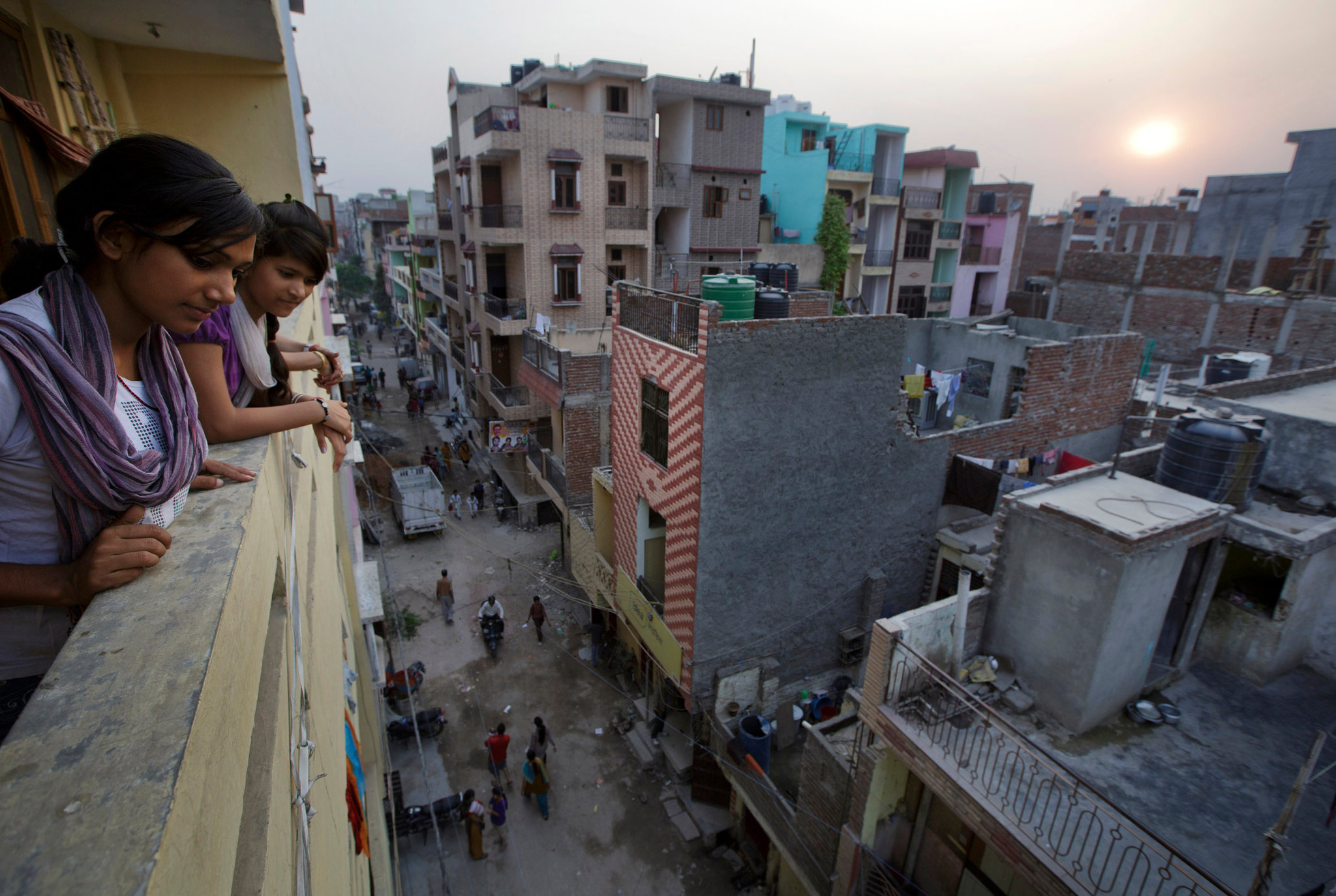 Aerial view of unauthorized residential colonies in Delhi being regularized under PM-UDAY scheme.