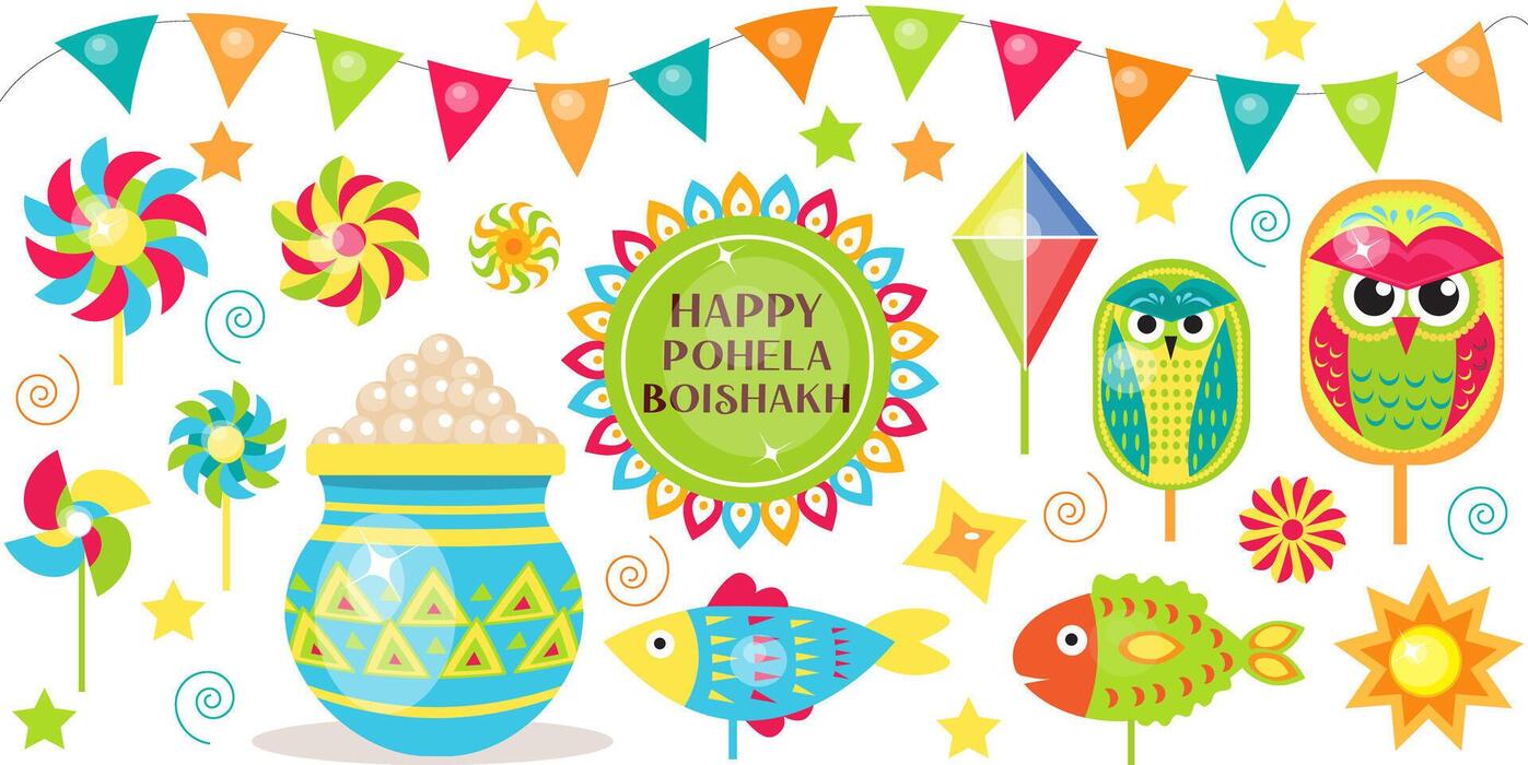 Celebration of Pohela Boishakh 2026 in India; people sharing greetings and traditional Bengali new year wishes.