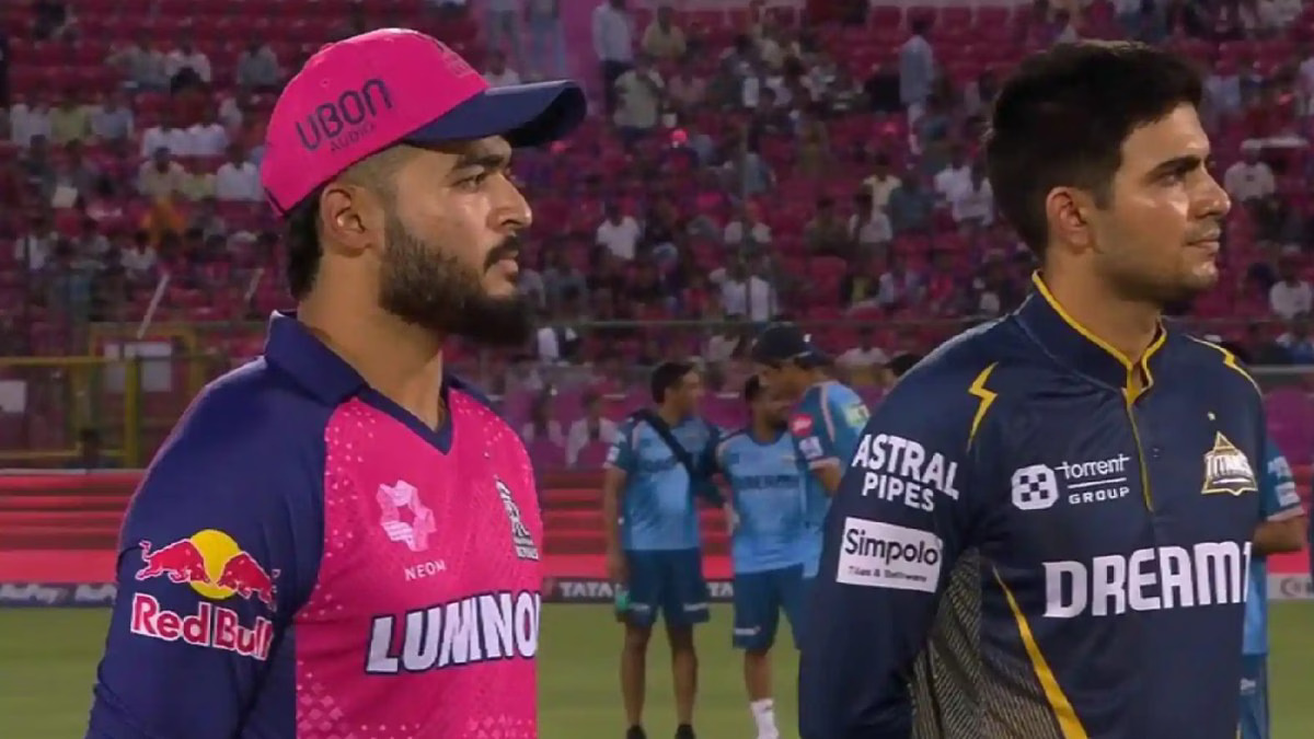 Jos Buttler and Prasidh Krishna celebrating Rajasthan Royals victory against Gujarat Titans in IPL 2026 match.