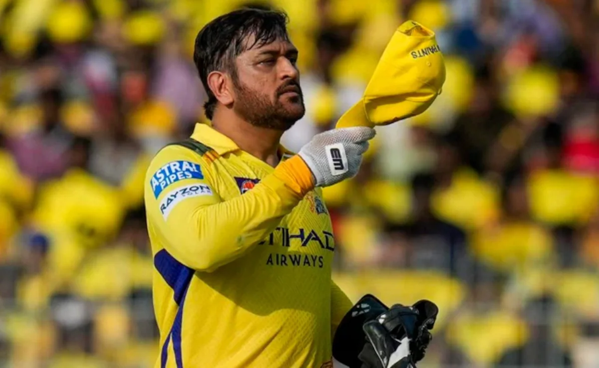 MS Dhoni practicing in CSK nets ahead of KKR match in IPL 2026.